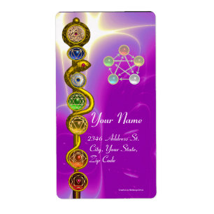 ÉTIQUETTE RODE D'ASCLEPIUS 7 CHAKRAS, YOGA, ÉNERGIE SPIRITUE