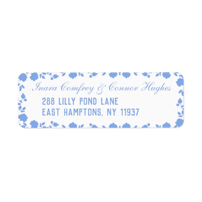 Étiquette Romantic Soft Joli Floral Bordure Adresse de retou (Devant)