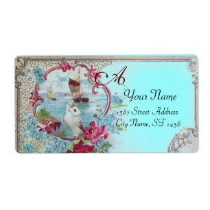 ÉTIQUETTE ROMANTICA, DOVE, BUE FLORAL BEACH MONOGRAM MARIAGE