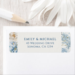 Étiquette Romantique Dusty Blue Welcome Floral Mariage