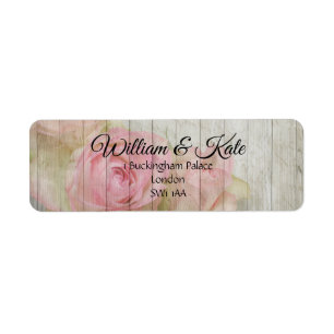 Étiquette Romantique rose rose rose rose retour adresse étiq