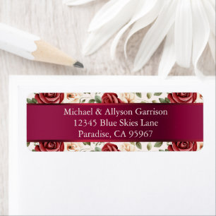 Étiquette Romantique Rouge Blush rose Roses Mariage