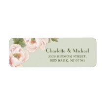 Romantique Sage & Blush Peony Mariage Adresse de r