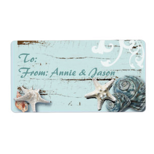 Étiquette Romantique SeaShell Mariage Favoriser Cadeau Étiqu