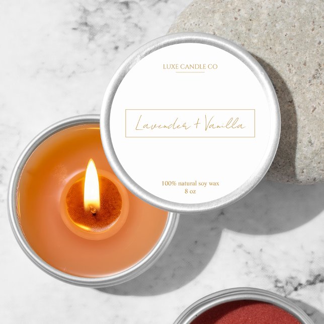 Étiquette rond à bougie parfumée Gold & Lux (Créateur téléchargé)