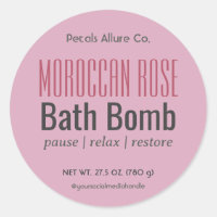 Étiquette rond de la bombe rose poussiéreuse moder