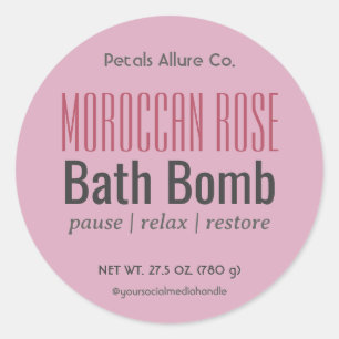 Étiquette rond de la bombe rose poussiéreuse moder