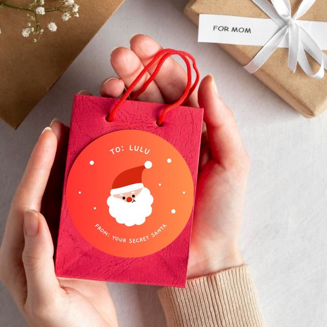 Étiquette ronde classique du Père Noël de mariée (From Santa Claus Classic Round Sticker)