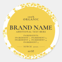 Étiquette ronde de produit de rayon de miel
