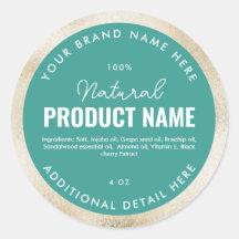 Étiquette ronde de produit en feuille de beige fau