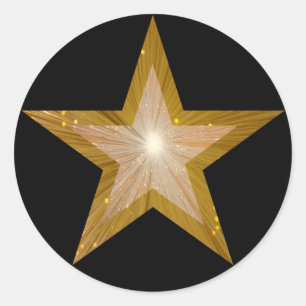 Étiquette ronde Gold Star noir