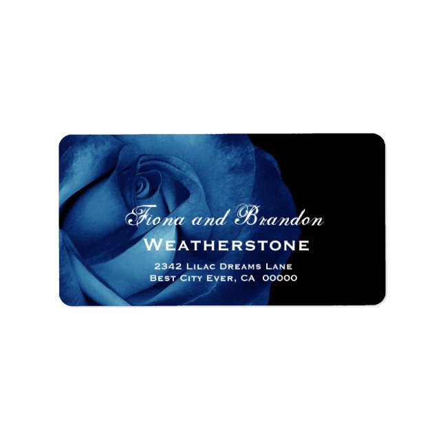 Étiquette Rose bleu de la marine Mariage A003 (Devant)