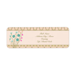 Étiquette Rose clair et vert olive