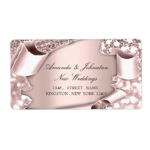 Étiquette Rose d'adresse du Mariage de la mariée RSVP Royal