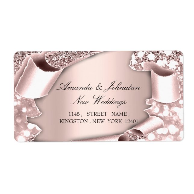 Étiquette Rose d'adresse du Mariage de la mariée RSVP Royal (Devant)