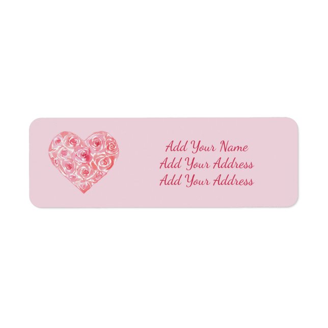 Étiquette Rose d'aquarelle personnalisée Adresse de retour d (Devant)