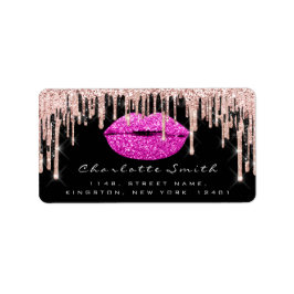 Étiquette Rose de baisers RSVP nuptiale lèvres rose rose ros