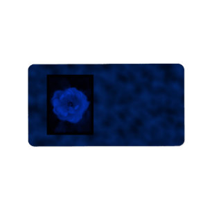 Étiquette Rose de bleu. Avec noir et profondément le bleu
