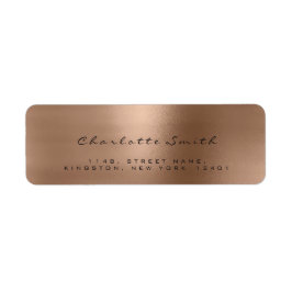 Étiquette Rose de bronze brillant Lux Adresse de retour Étiq