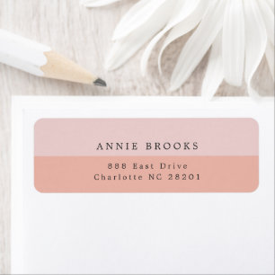 Étiquette Rose de corail minimaliste Adresse de retour perso
