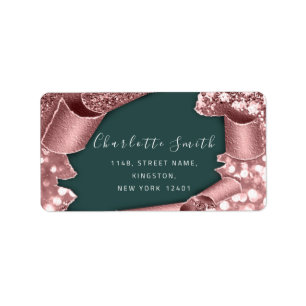 Étiquette Rose de Parties scintillant de cadres 3D RSVP Roy