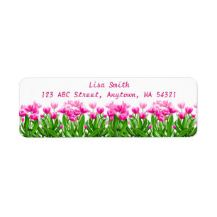 Étiquette Rose de tulipes de ressort personnalisable