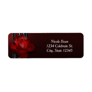 Étiquette Rose éclairée et dentelle Burgundy Invitation élég