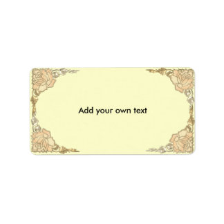 Étiquette Rose en crème dorée