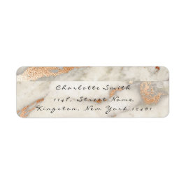 Étiquette Rose en cuivre marbré noir gris RSVP