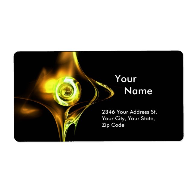 Étiquette ROSE FRACTAL 1Jaune Brown Vert Noir (Devant)