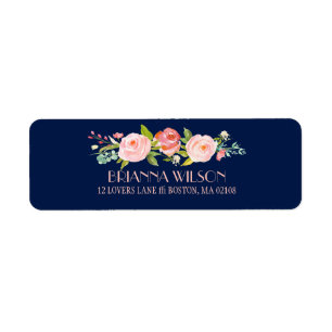 Étiquette Rose Garden Floral Adresse de retour Label