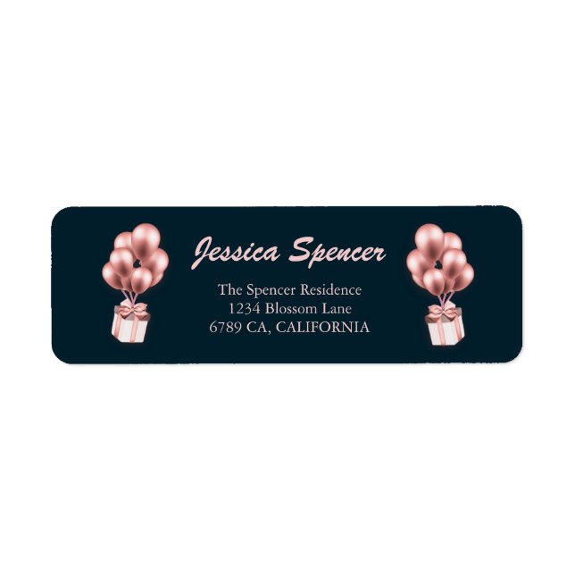 Étiquette Rose Gold 50 et fabuleux 50e anniversaire (Devant)
