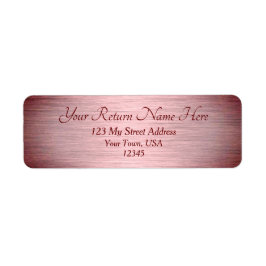 Étiquette Rose Gold Burgundy Brossé Metal Adresse de retour