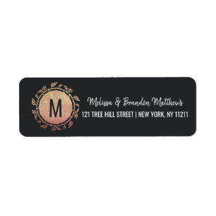 Étiquette Rose Gold Floral Gold Parties scintillant Ombre Ad