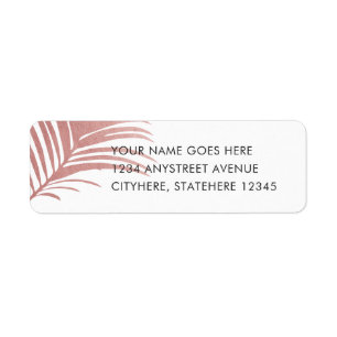 Étiquette Rose Gold Palm Beach Adresse de retour