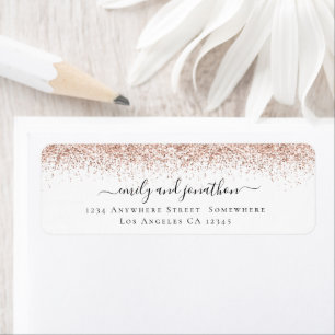 Étiquette Rose Gold Parties scintillant Bordure Nom de retou