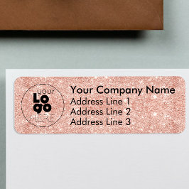 Étiquette Rose Gold Parties scintillant Business Logo Adress