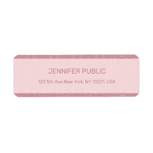 Étiquette Rose Gold Parties scintillant Elegant Modèle Adres