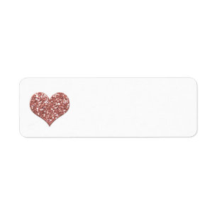 Étiquette Rose Gold Parties scintillant Heart Blank Adresse