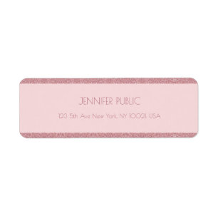 Étiquette Rose Gold Parties scintillant Modèle Adresse de re