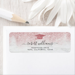 Étiquette Rose Gold Parties scintillant Ombre Graduation Adr