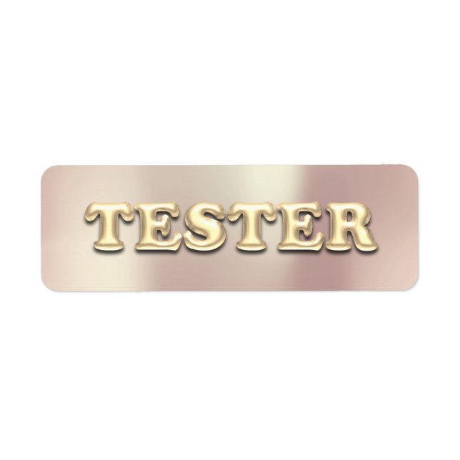 Étiquette Rose Gold Pearly 3D Tester échantillons Contanteur (Devant)