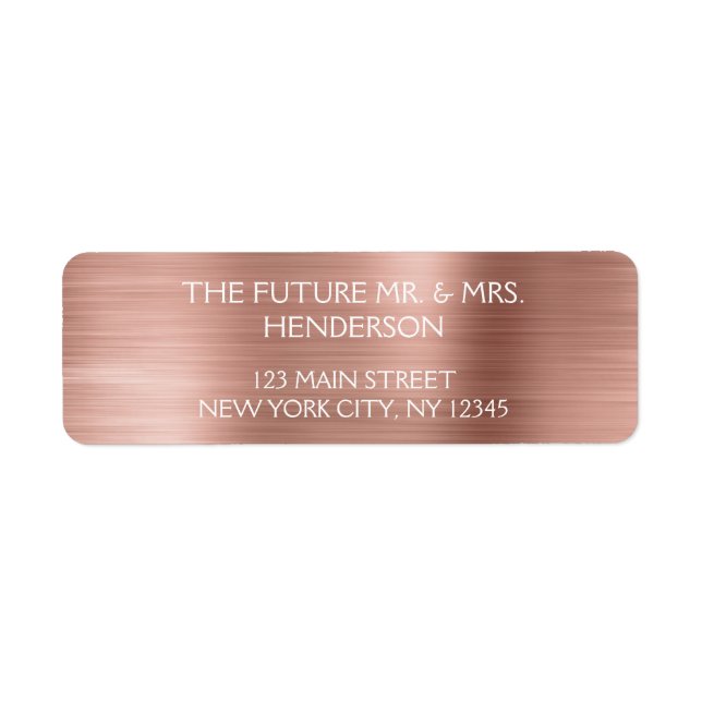 Étiquette Rose Gold - Rose Tendue Mariage Moderne (Devant)