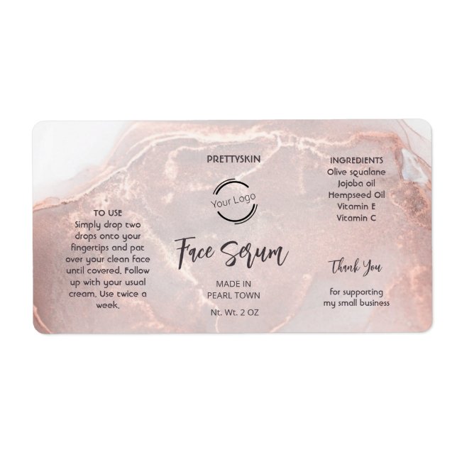 Étiquette Rose Gold Serum Label (Devant)