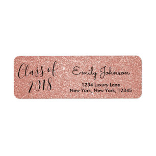 Étiquette Rose Gold Sparkle Parties scintillant Classe de di