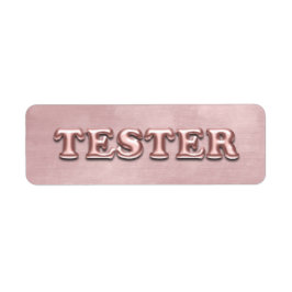 Étiquette Rose Gold Velvet 3D Tester échantillons Contanteur