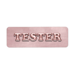 Étiquette Rose Gold Velvet 3D Tester échantillons Contanteur