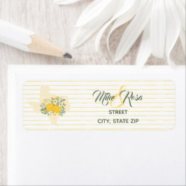 Étiquette Rose jaune du Texas - En vichy Mariage d'État