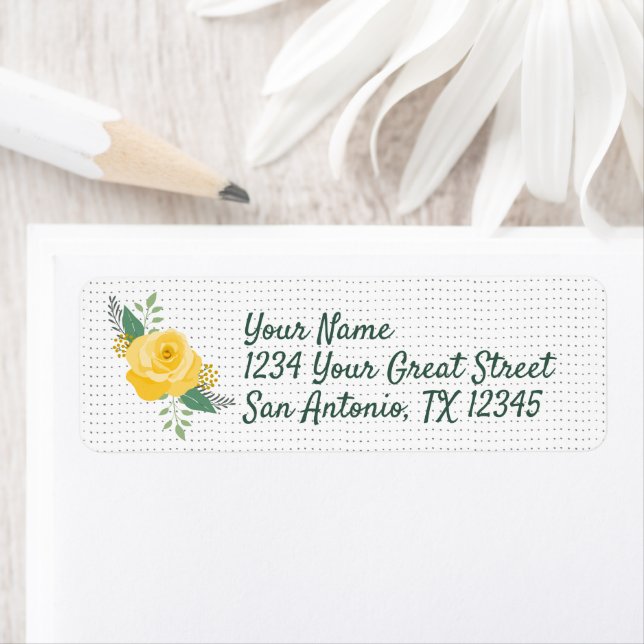 Étiquette Rose jaune du Texas - Rose unique (En situation)