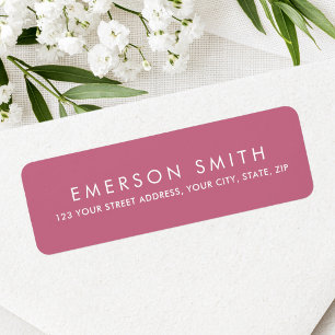 Étiquette Rose mauve moderne élégant adresse de retour minim